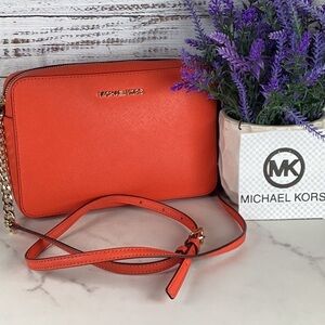 Michael Kors crossbody bag red orange summer small purse GUC‎